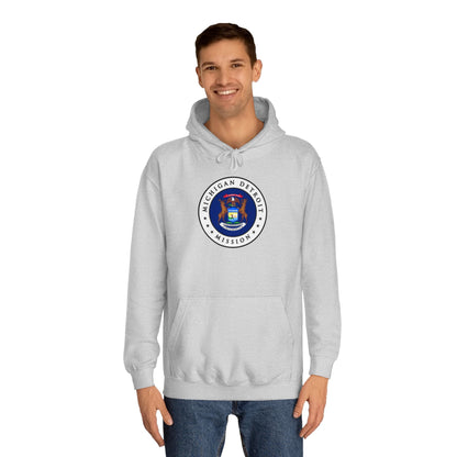 Michigan Detroit Mission State Flag Logo (White Border) College Hoodie