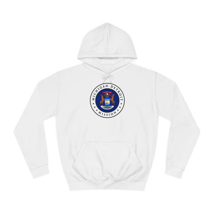 Michigan Detroit Mission State Flag Logo (White Border) College Hoodie