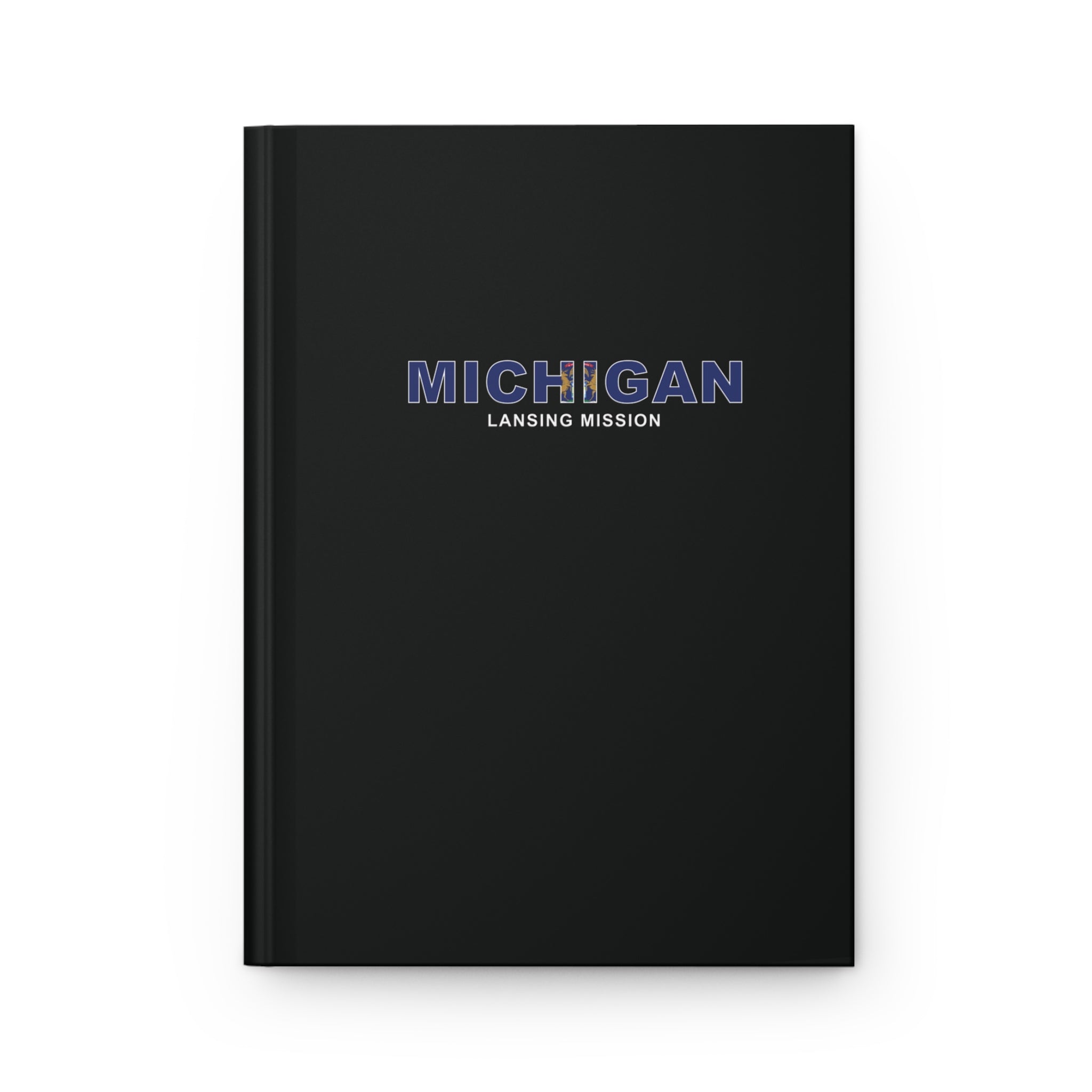 Michigan Lansing Mission Flag Title Black Hardcover Journal Matte - Latter-Day Saint LDS Missionary Gift - Book of Mormon