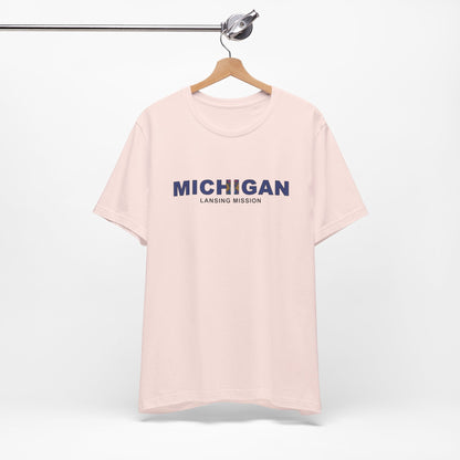 Michigan Lansing Mission Flag Title T-shirt - Latter-Day Saint LDS Missionary Gift - Book of Mormon