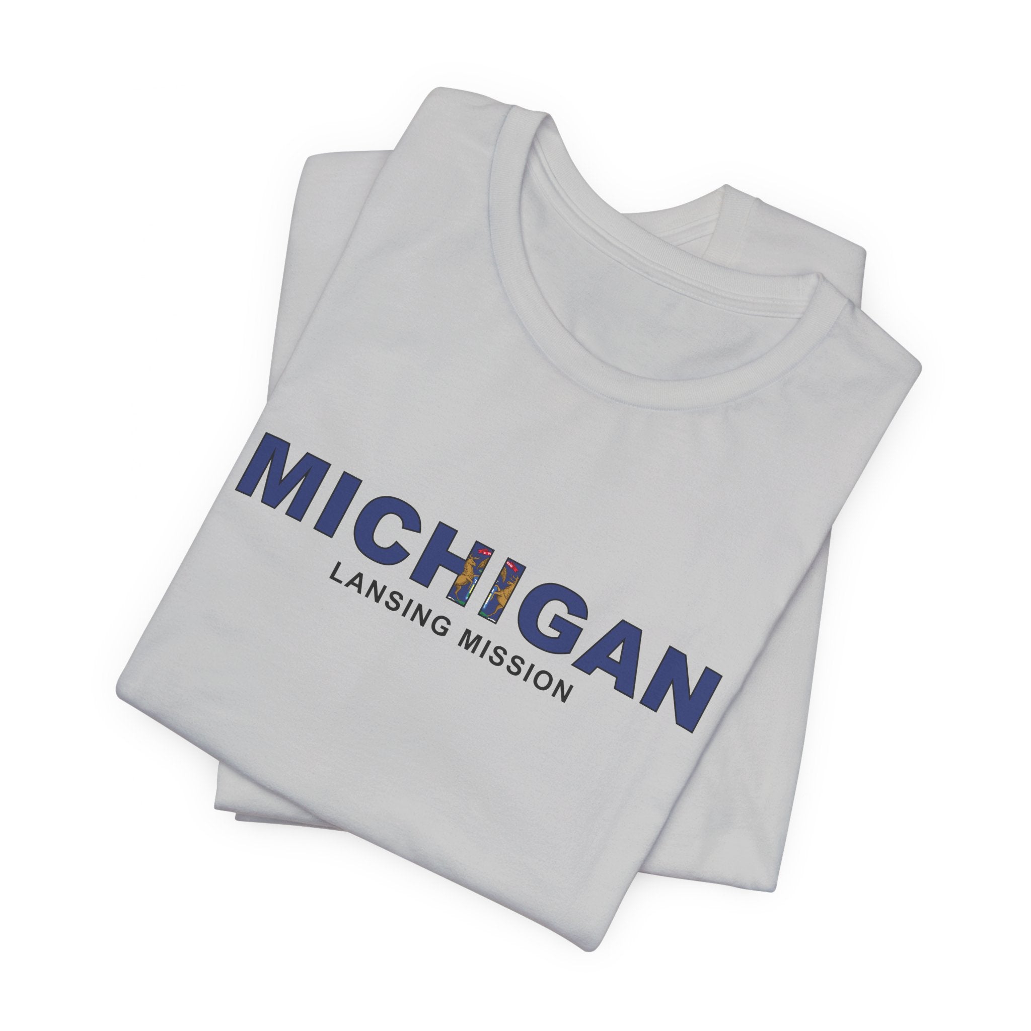 Michigan Lansing Mission Flag Title T-shirt - Latter-Day Saint LDS Missionary Gift - Book of Mormon