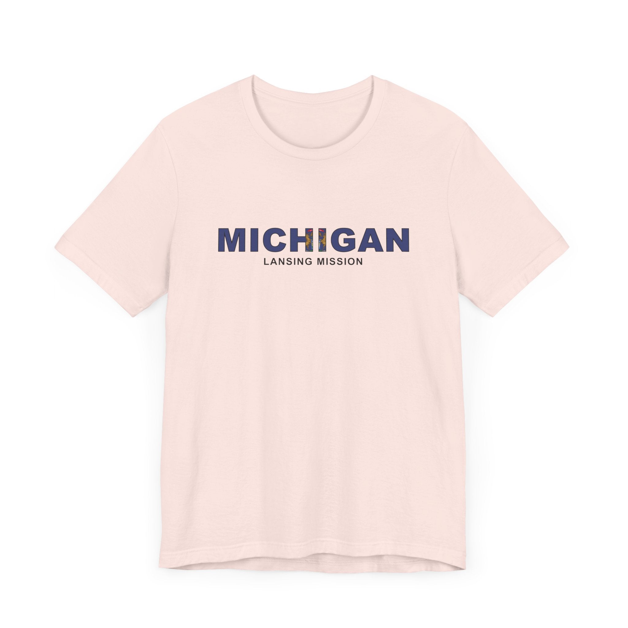 Michigan Lansing Mission Flag Title T-shirt - Latter-Day Saint LDS Missionary Gift - Book of Mormon