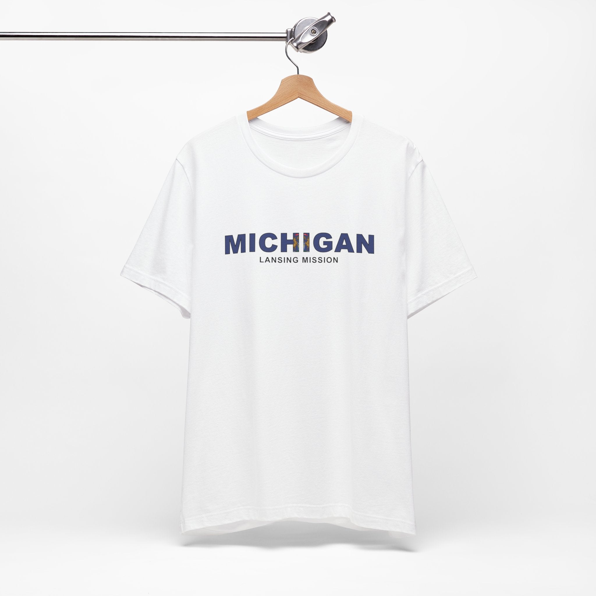 Michigan Lansing Mission Flag Title T-shirt - Latter-Day Saint LDS Missionary Gift - Book of Mormon