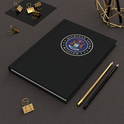 Michigan Lansing Mission Logo Design Black Hardcover Journal Matte - Latter-Day Saint LDS Missionary Gift - Book of Mormon