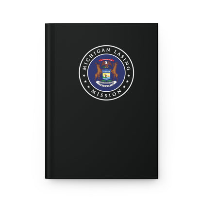 Michigan Lansing Mission Logo Design Black Hardcover Journal Matte - Latter-Day Saint LDS Missionary Gift - Book of Mormon