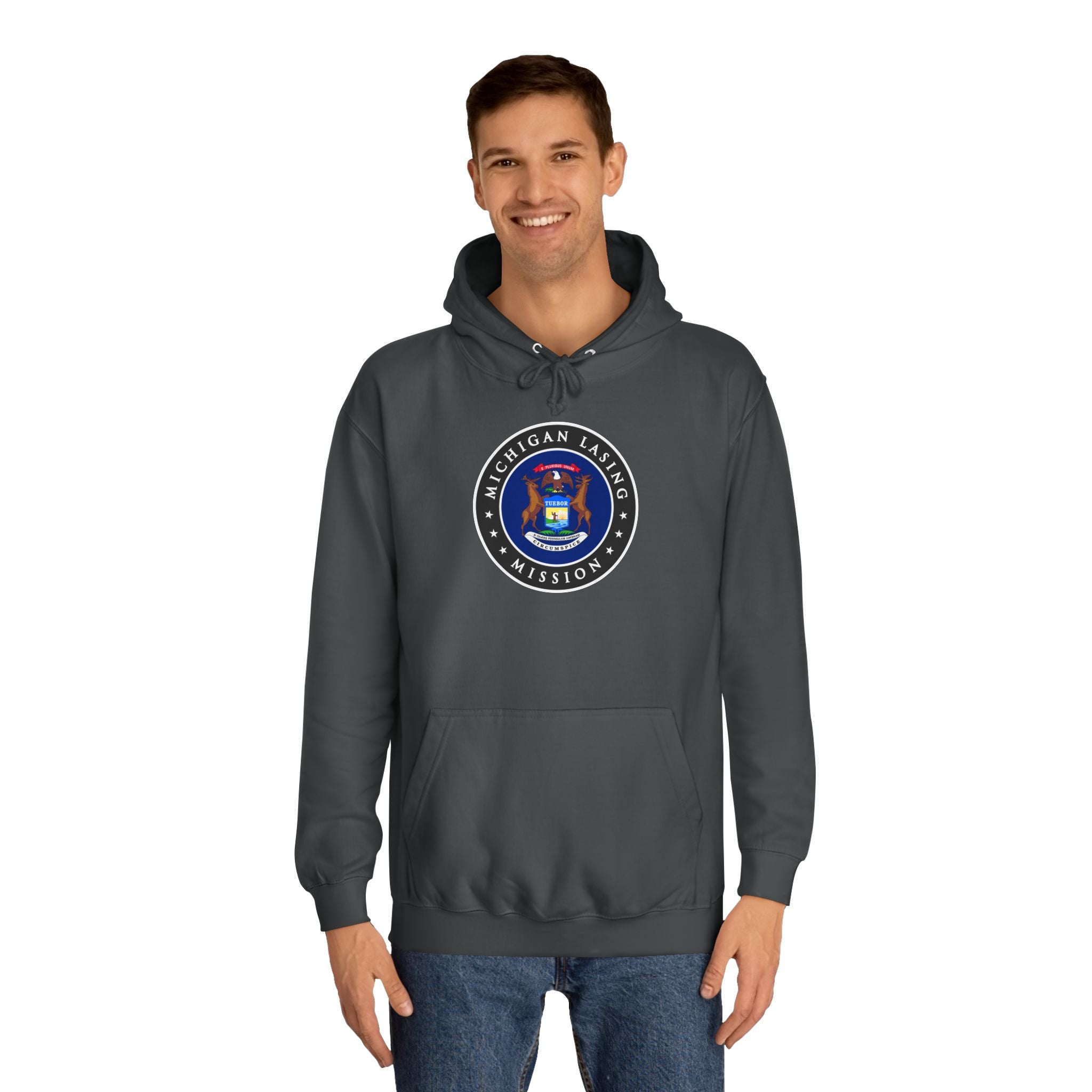 Michigan Lansing Mission State Flag Logo (Black Border) College Hoodie