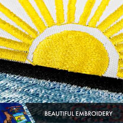 Michigan State Flag 210D Embroidered Polyester 3x5 Ft - Double Sided 2ply