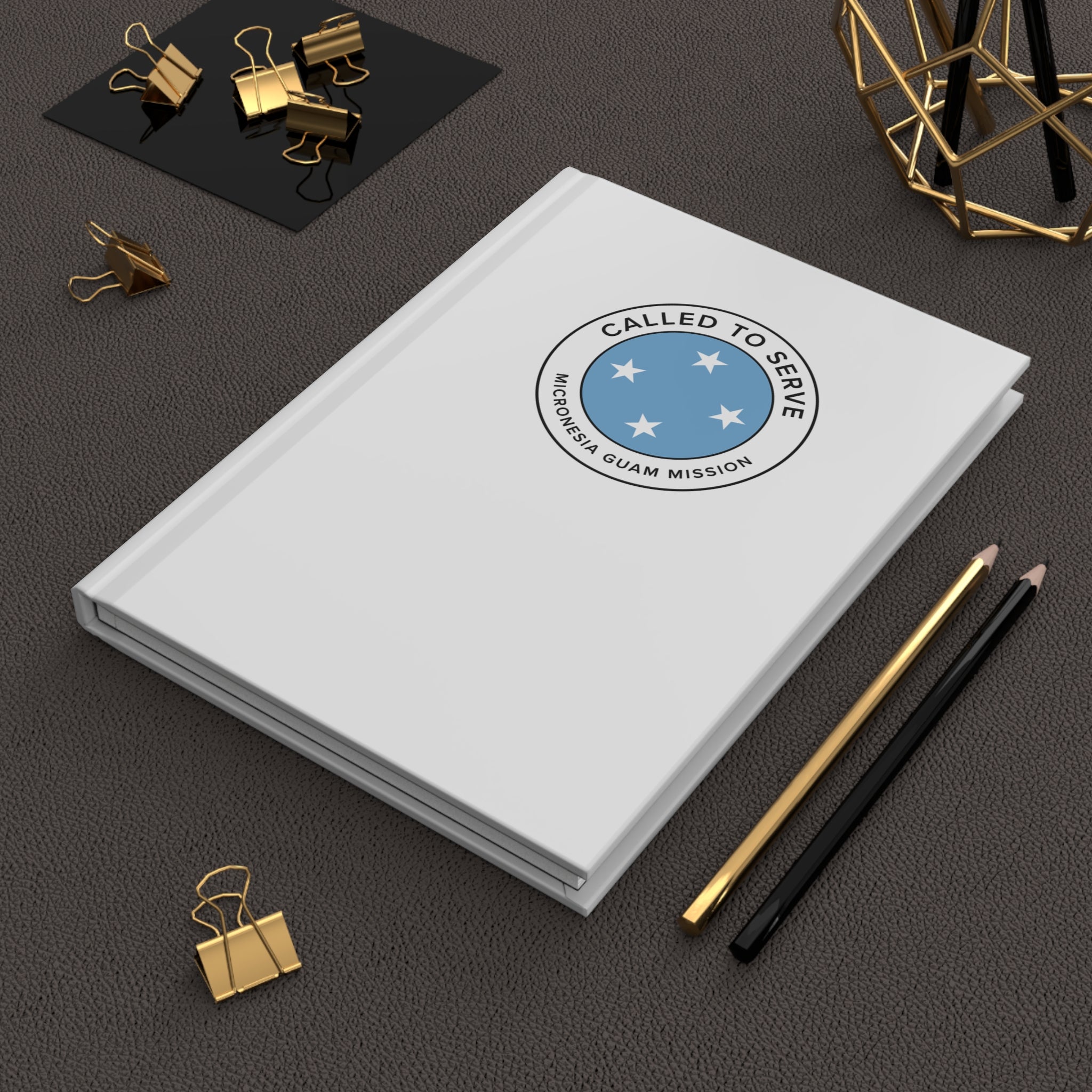 Micronesia Guam Mission Circle Flag Called to Serve White Hardcover Journal Matte - Latter-Day Saint LDS Missionary Gift - Book of Mormon