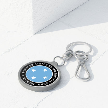 Micronesia Guam Mission Circle Flag Key Tag - Latter-Day Saint LDS Missionary Gift - Book of Mormon