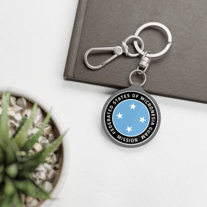 Micronesia Guam Mission Circle Flag Key Tag - Latter-Day Saint LDS Missionary Gift - Book of Mormon