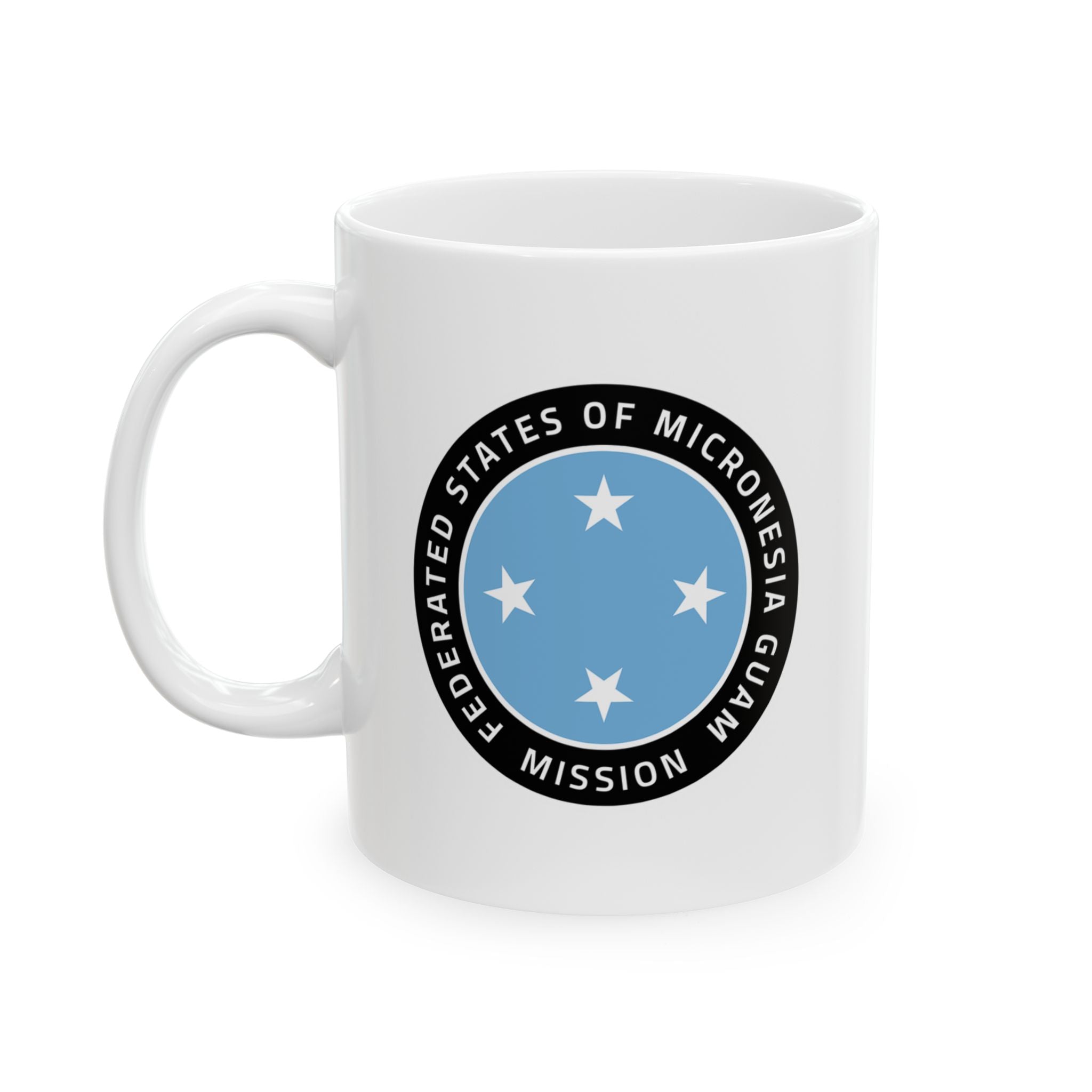 Micronesia Guam Mission Circular Flag White Ceramic Mug - Latter-Day Saint LDS Missionary Gift - Book of Mormon