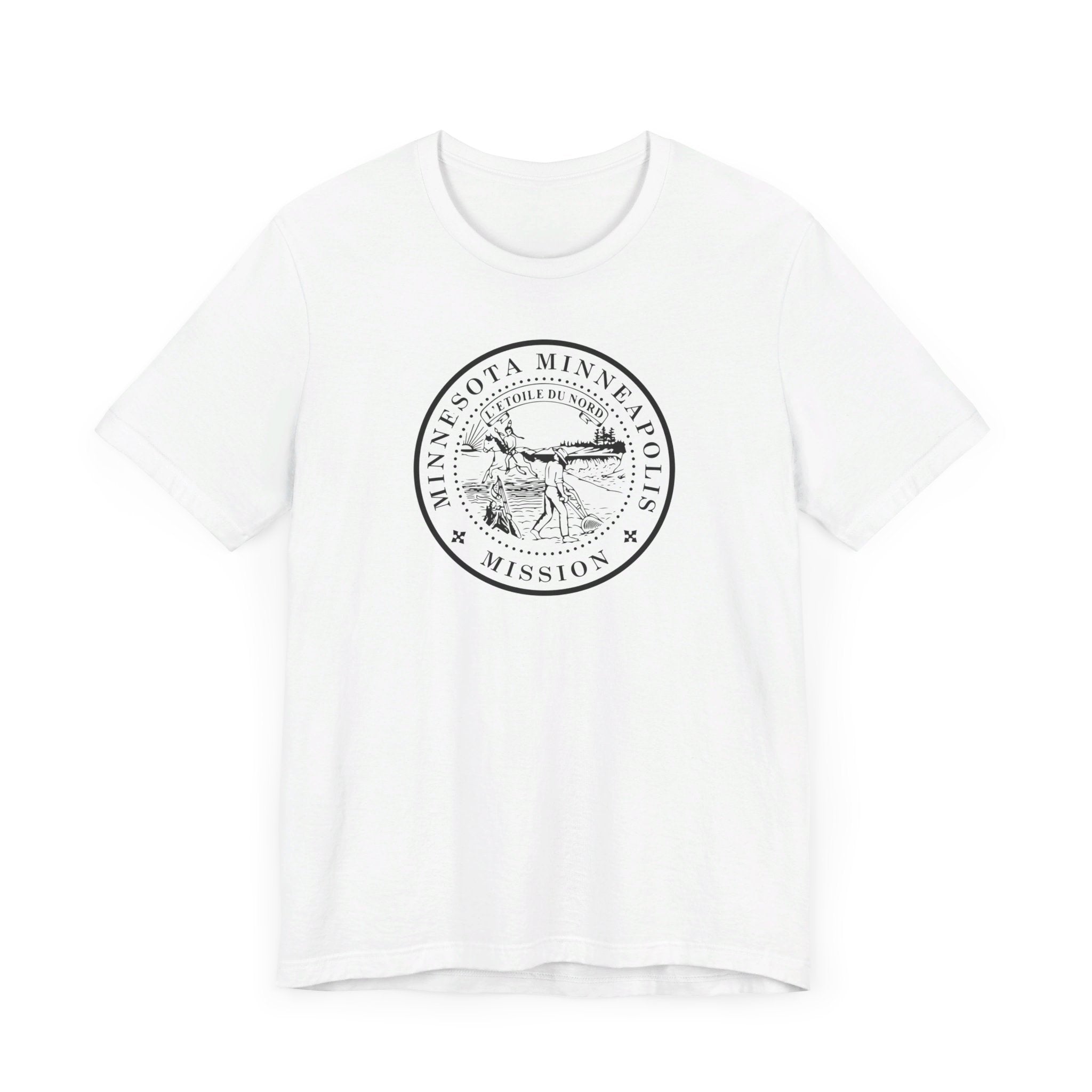 Minnesota Minneapolis Mission Circular Monochrome Logo T-Shirt - Latter-Day Saint LDS Missionary Gift - Book of Mormon