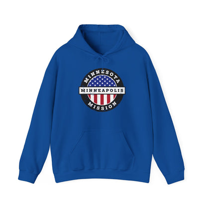 Minnesota Minneapolis Mission Circular USA Flag Hoodie - Latter-Day Saint LDS Missionary Gift - Book of Mormon