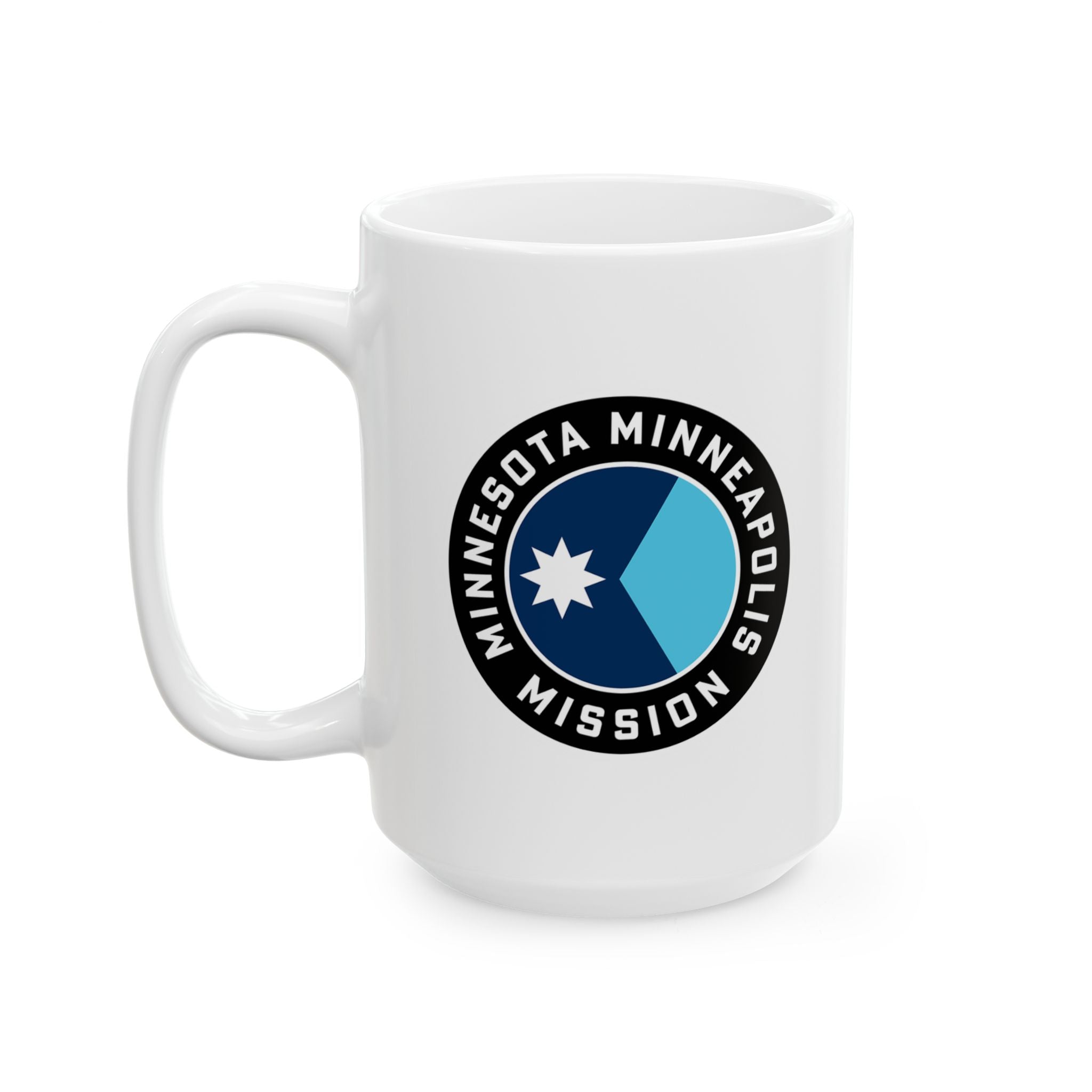 Minnesota Minneapolis Mission State Flag Logo Ceramic Mug White Name - Latter-Day Saint LDS Missionary Gift - Book of Mormon