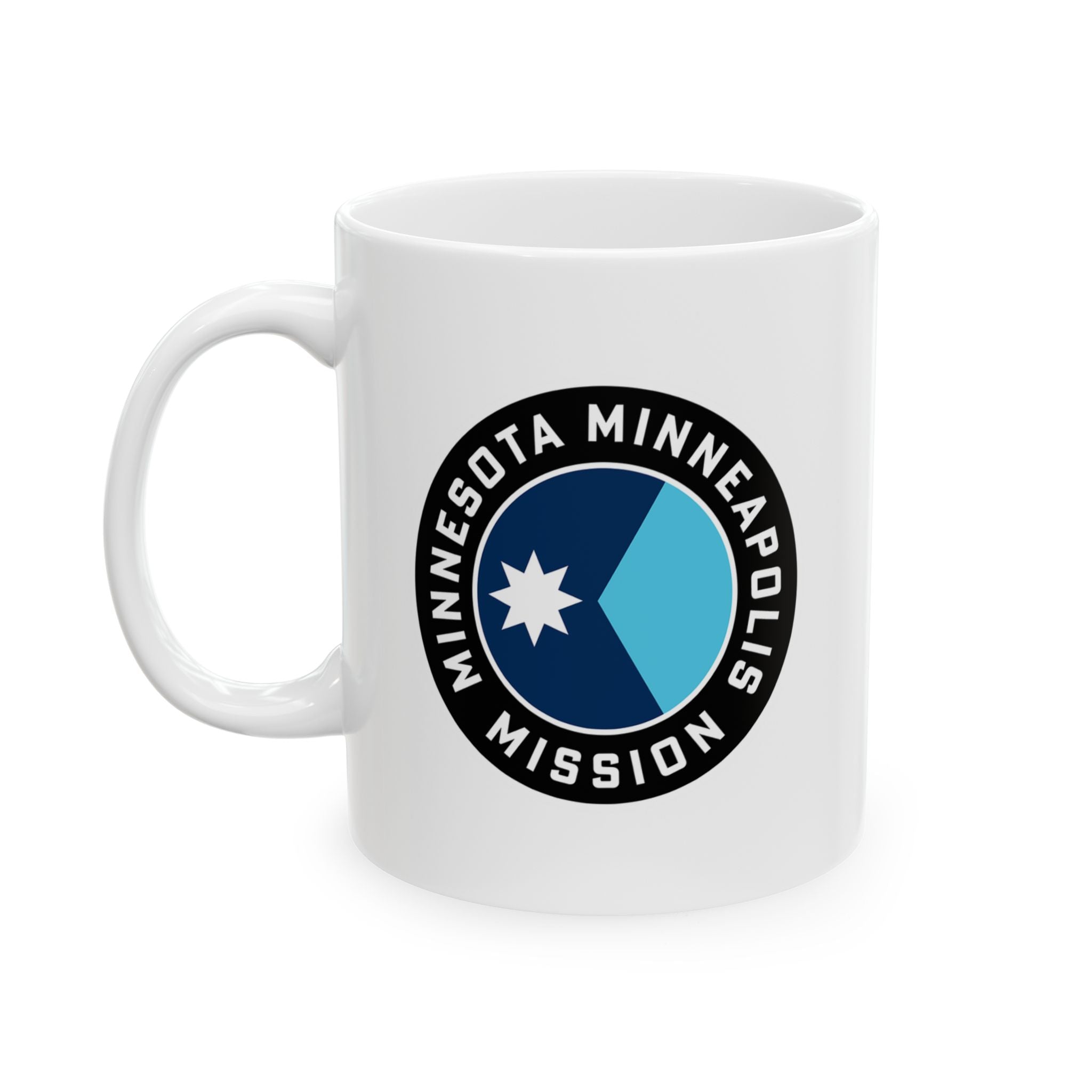 Minnesota Minneapolis Mission State Flag Logo Ceramic Mug White Name - Latter-Day Saint LDS Missionary Gift - Book of Mormon