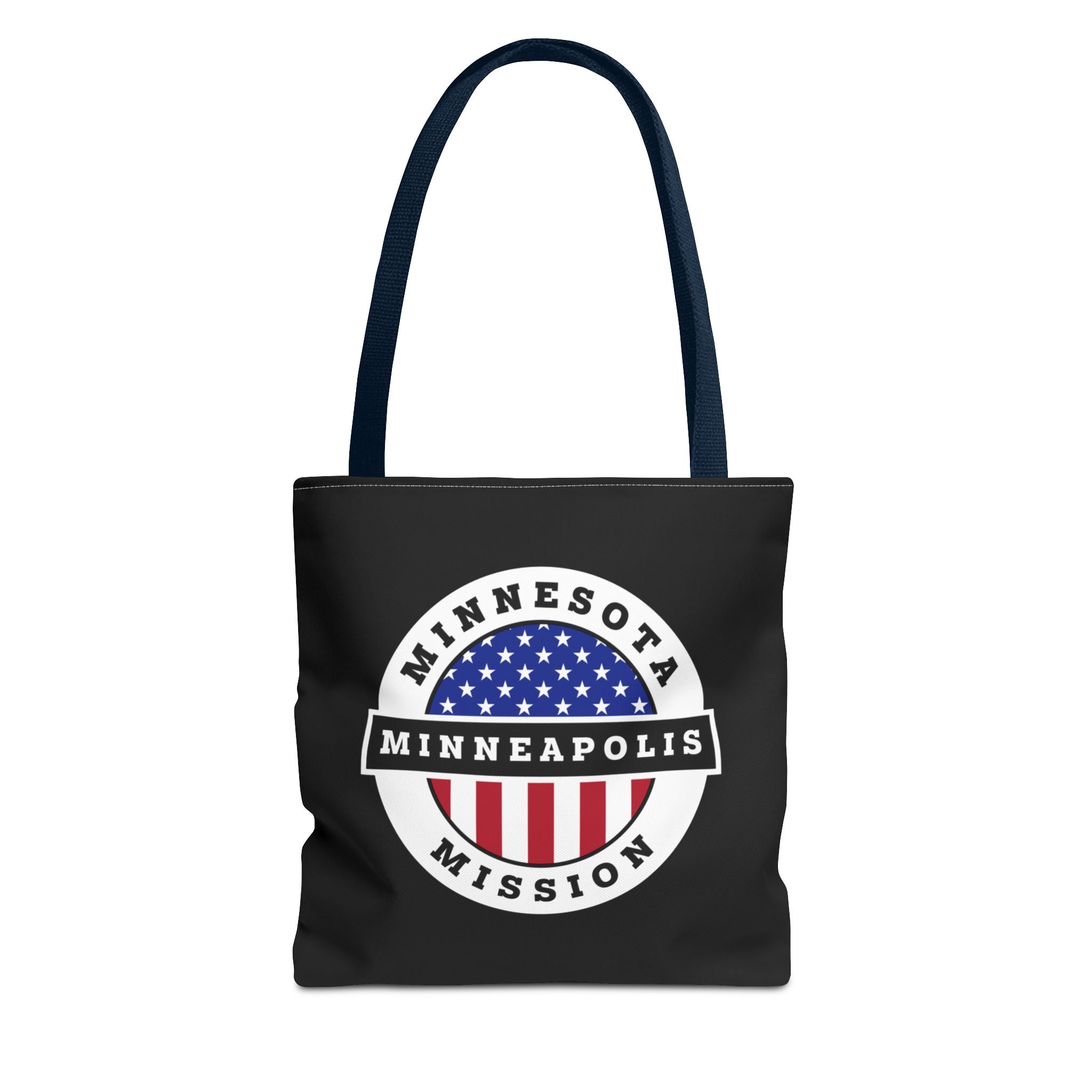 Minnesota Minneapolis Mission USA Flag Logo Tote Bag Black - Latter-Day Saint LDS Missionary Gift - Book of Mormon