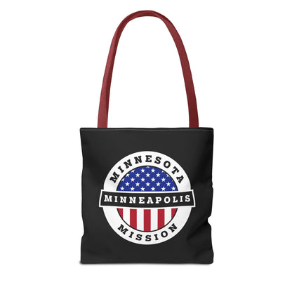 Minnesota Minneapolis Mission USA Flag Logo Tote Bag Black - Latter-Day Saint LDS Missionary Gift - Book of Mormon