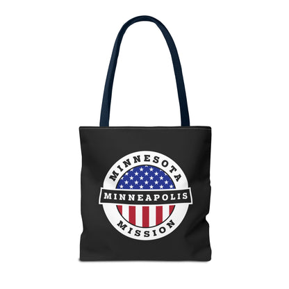 Minnesota Minneapolis Mission USA Flag Logo Tote Bag Black - Latter-Day Saint LDS Missionary Gift - Book of Mormon