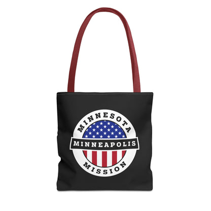 Minnesota Minneapolis Mission USA Flag Logo Tote Bag Black - Latter-Day Saint LDS Missionary Gift - Book of Mormon