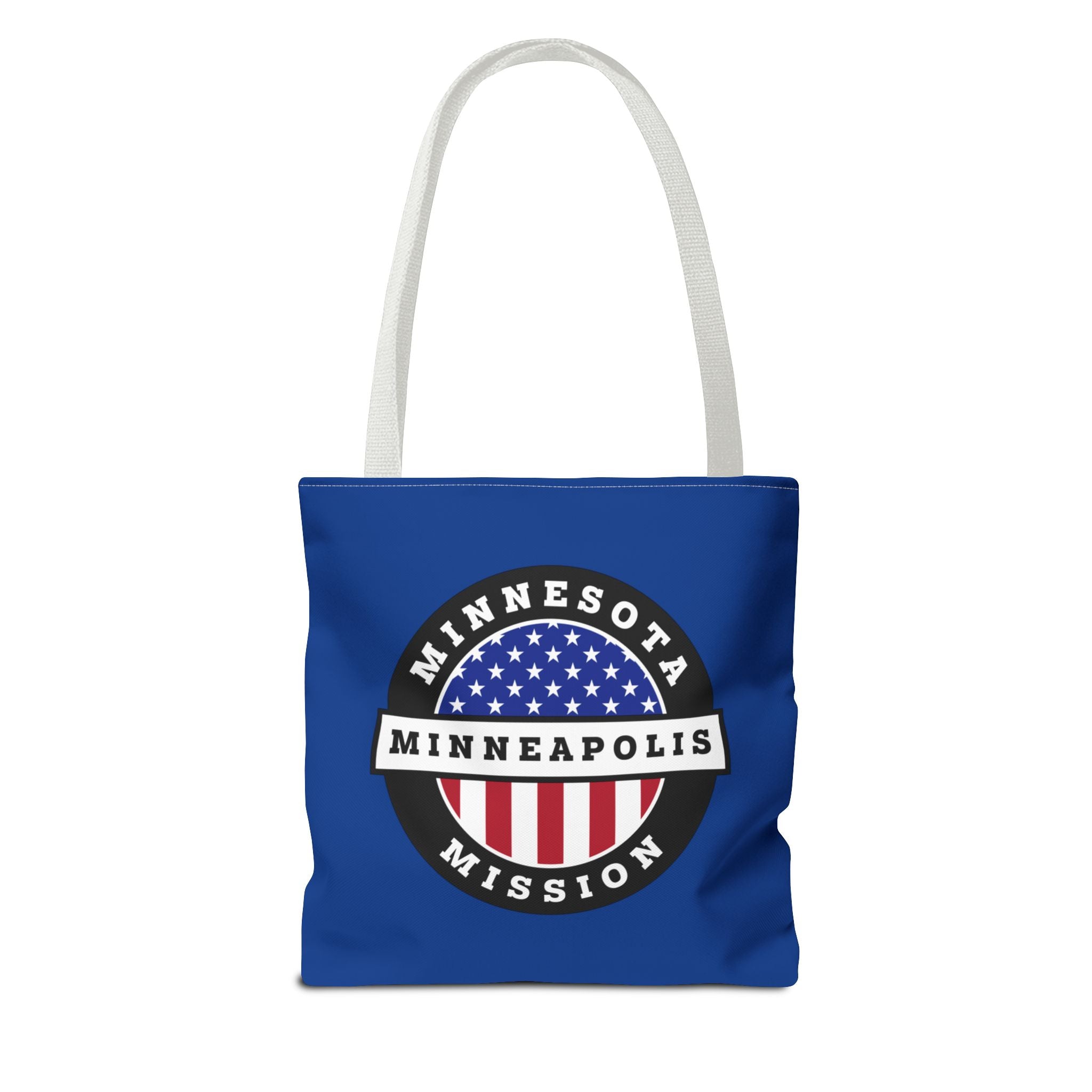 Minnesota Minneapolis Mission USA Flag Logo Tote Bag Blue - Latter-Day Saint LDS Missionary Gift - Book of Mormon