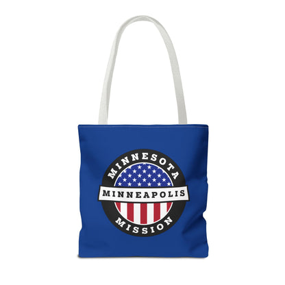 Minnesota Minneapolis Mission USA Flag Logo Tote Bag Blue - Latter-Day Saint LDS Missionary Gift - Book of Mormon