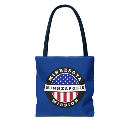 Minnesota Minneapolis Mission USA Flag Logo Tote Bag Blue - Latter-Day Saint LDS Missionary Gift - Book of Mormon