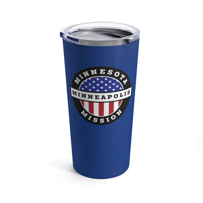 Minnesota Minneapolis Mission USA Flag Logo Tumbler 20oz Blue - Latter-Day Saint LDS Missionary Gift - Book of Mormon