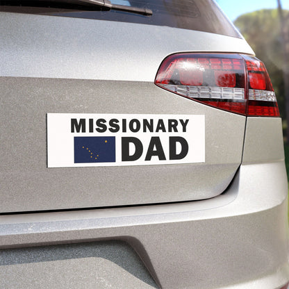 Missionary DAD Flag of Alaska Magnetic Bumper Sticker - Latter-Day Saint LDS Missionary Gift - Book of Mormon