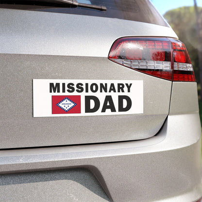 Missionary DAD Flag of Arkansas Magnetic Bumper Sticker - Latter-Day Saint LDS Missionary Gift - Book of Mormon