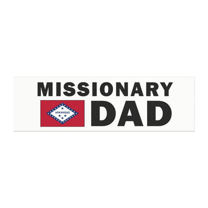 Missionary DAD Flag of Arkansas Magnetic Bumper Sticker - Latter-Day Saint LDS Missionary Gift - Book of Mormon