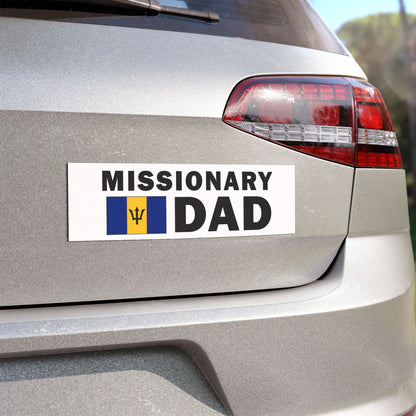 Missionary DAD Flag of Barbados Magnetic Bumper Sticker - Latter-Day Saint LDS Missionary Gift - Book of Mormon