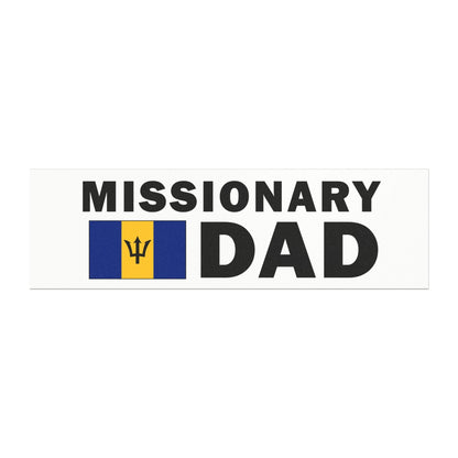 Missionary DAD Flag of Barbados Magnetic Bumper Sticker - Latter-Day Saint LDS Missionary Gift - Book of Mormon