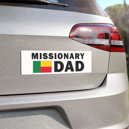 Missionary DAD Flag of Benin Magnetic Bumper Sticker - Latter-Day Saint LDS Missionary Gift - Book of Mormon