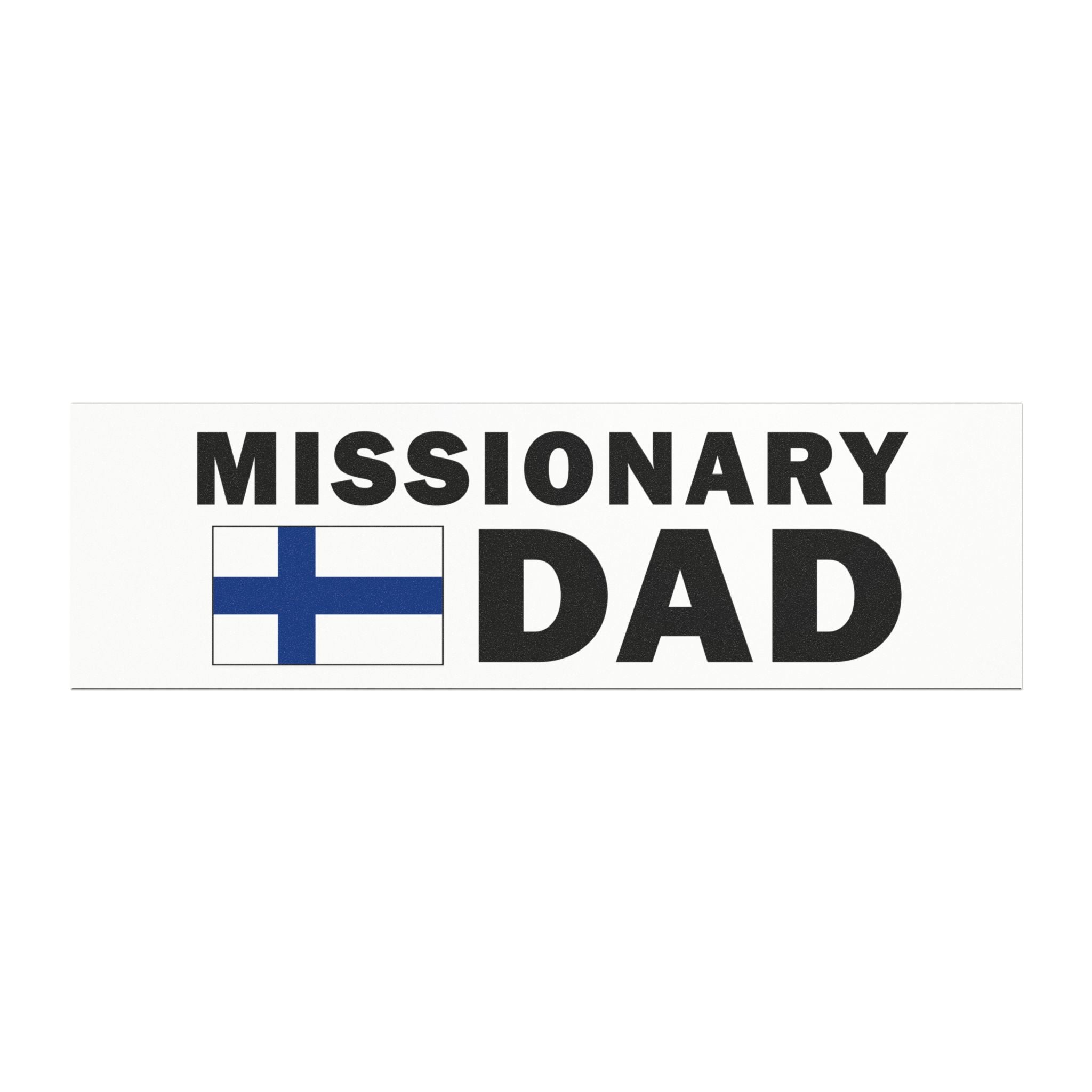 Missionary DAD Flag of Finland Magnetic Bumper Sticker - Latter-Day Saint LDS Missionary Gift - Book of Mormon