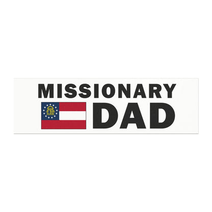 Missionary DAD Flag of Georgia Magnetic Bumper Sticker - Latter-Day Saint LDS Missionary Gift - Book of Mormon