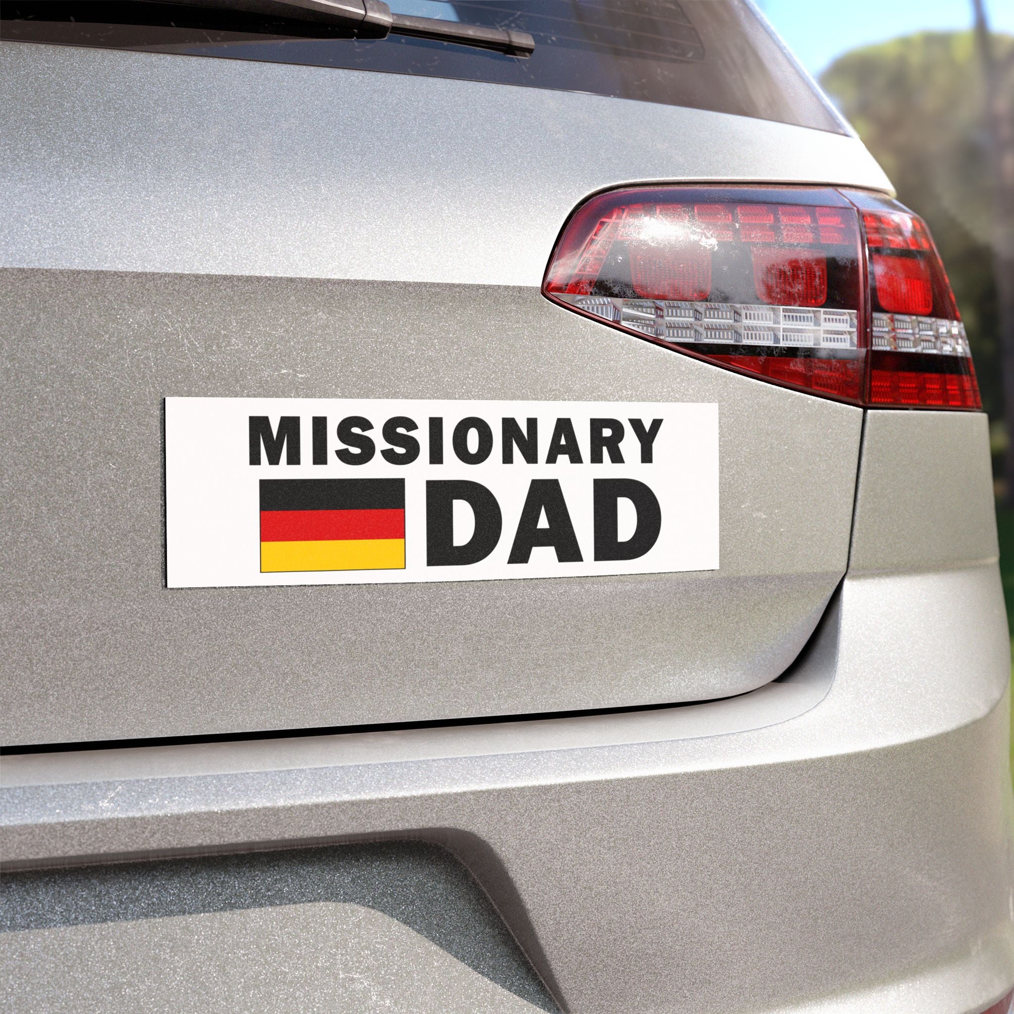 Missionary DAD Flag of Germany Magnetic Bumper Sticker - Latter-Day Saint LDS Missionary Gift - Book of Mormon