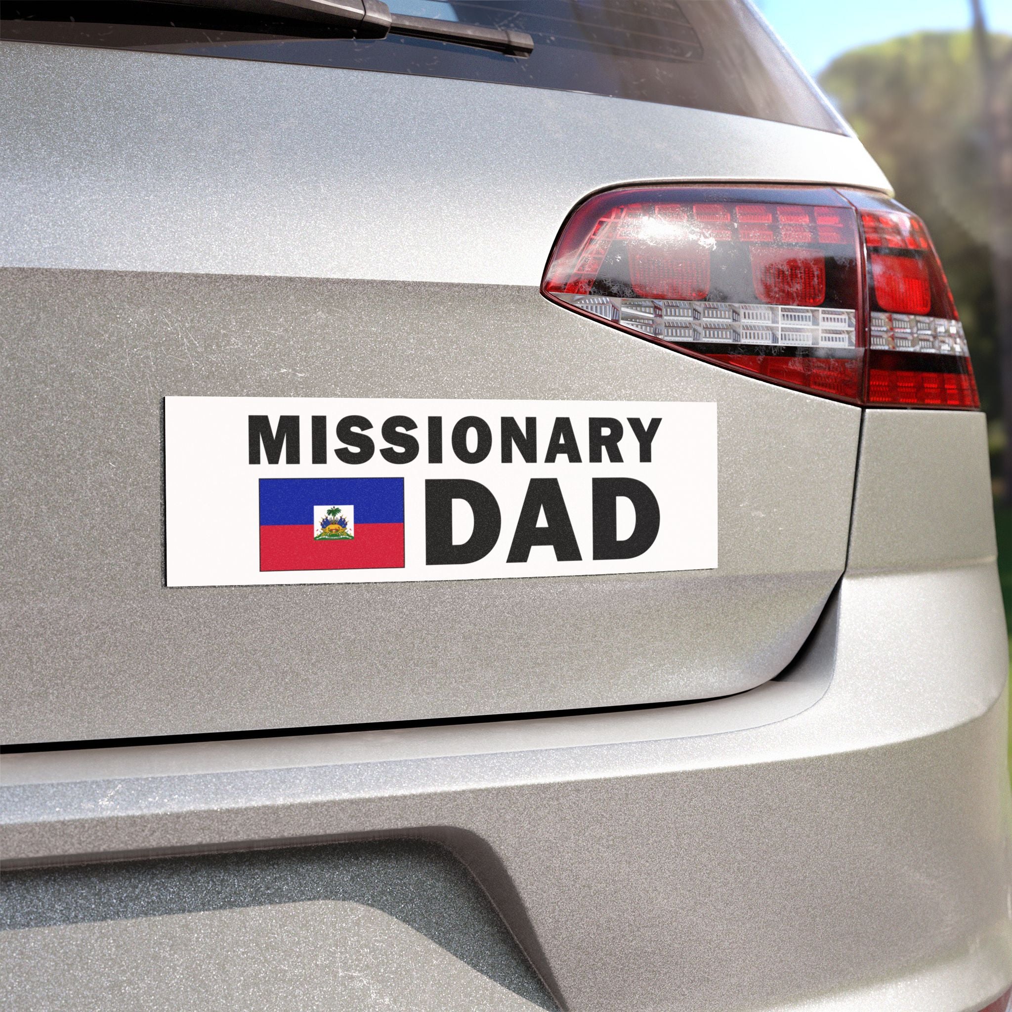 Missionary DAD Flag of Haiti Magnetic Bumper Sticker - Latter-Day Saint LDS Missionary Gift - Book of Mormon