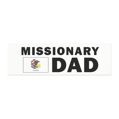 Missionary DAD Flag of Illinois Magnetic Bumper Sticker - Latter-Day Saint LDS Missionary Gift - Book of Mormon