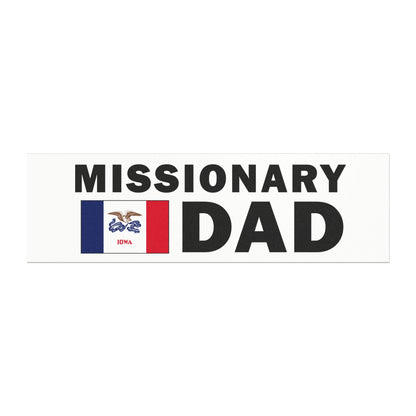 Missionary DAD Flag of Iowa Magnetic Bumper Sticker - Latter-Day Saint LDS Missionary Gift - Book of Mormon