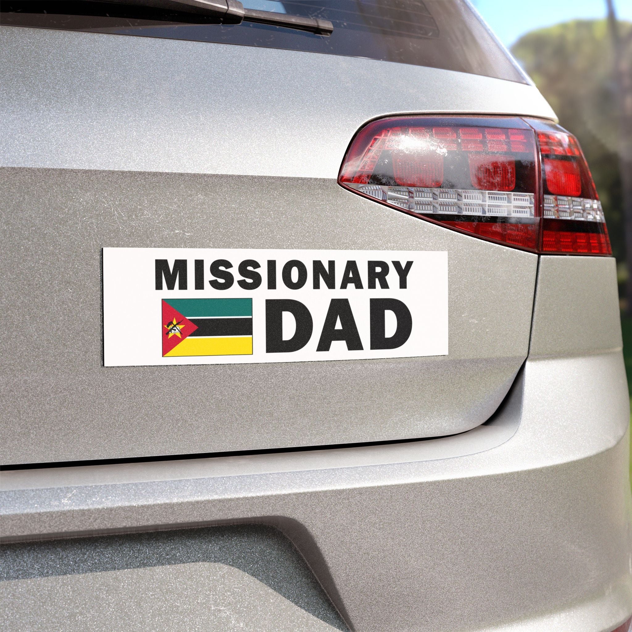 Missionary DAD Flag of Mozambique Magnetic Bumper Sticker - Latter-Day Saint LDS Missionary Gift - Book of Mormon