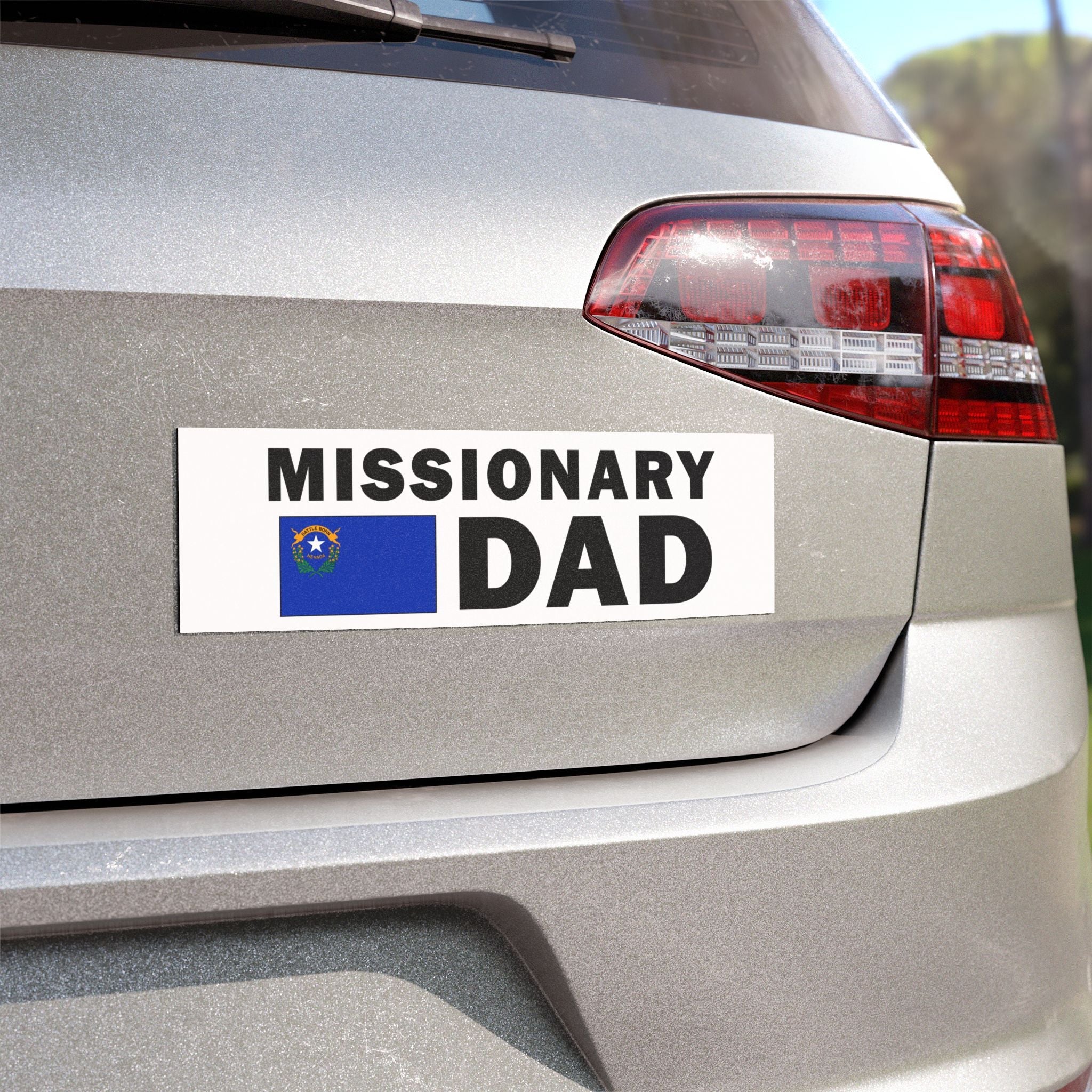 Missionary DAD Flag of Nevada Magnetic Bumper Sticker - Latter-Day Saint LDS Missionary Gift - Book of Mormon