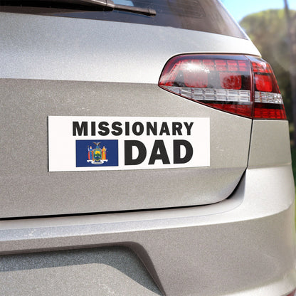 Missionary DAD Flag of New York Magnetic Bumper Sticker - Latter-Day Saint LDS Missionary Gift - Book of Mormon