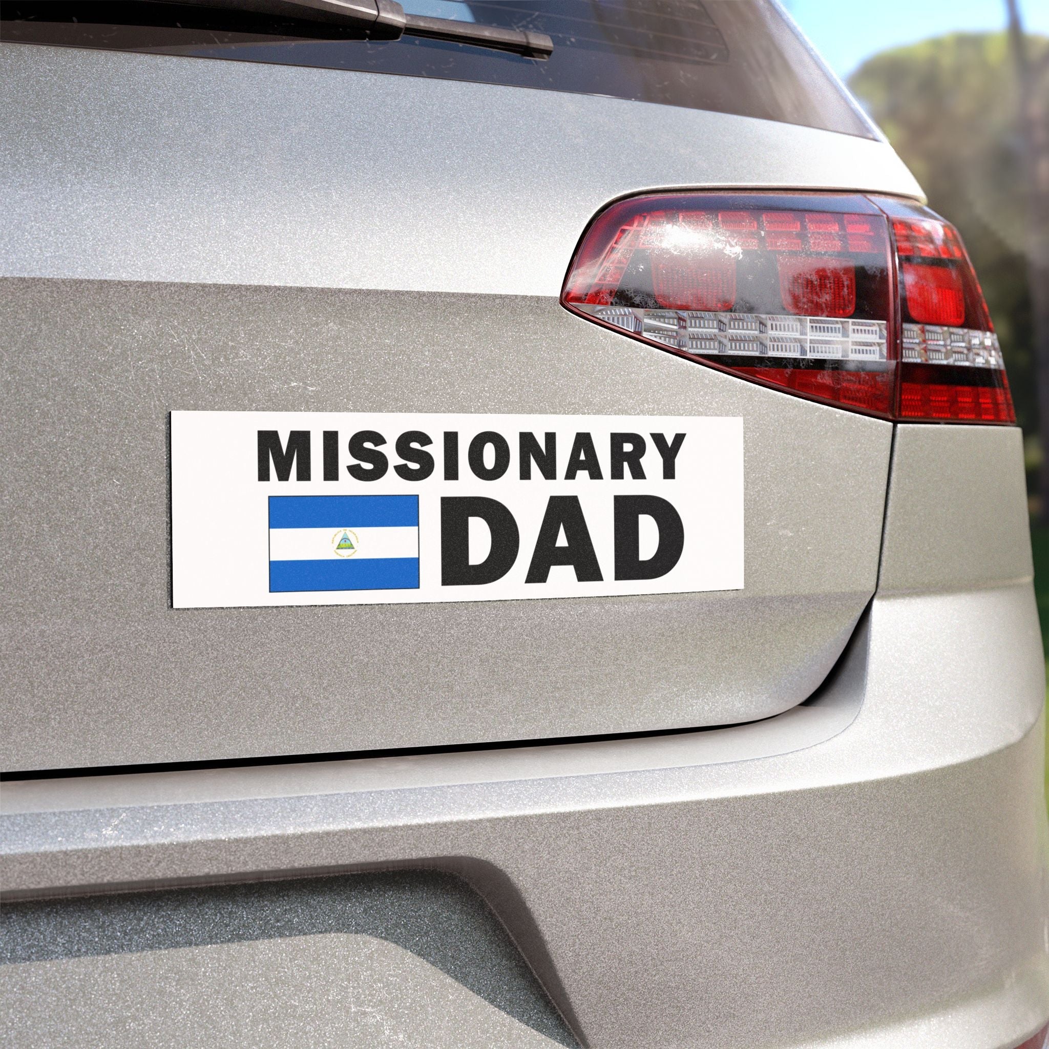 Missionary DAD Flag of Nicaragua Magnetic Bumper Sticker - Latter-Day Saint LDS Missionary Gift - Book of Mormon