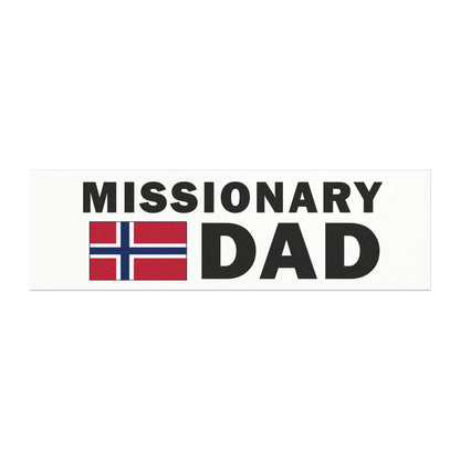 Missionary DAD Flag of Norway Magnetic Bumper Sticker - Latter-Day Saint LDS Missionary Gift - Book of Mormon