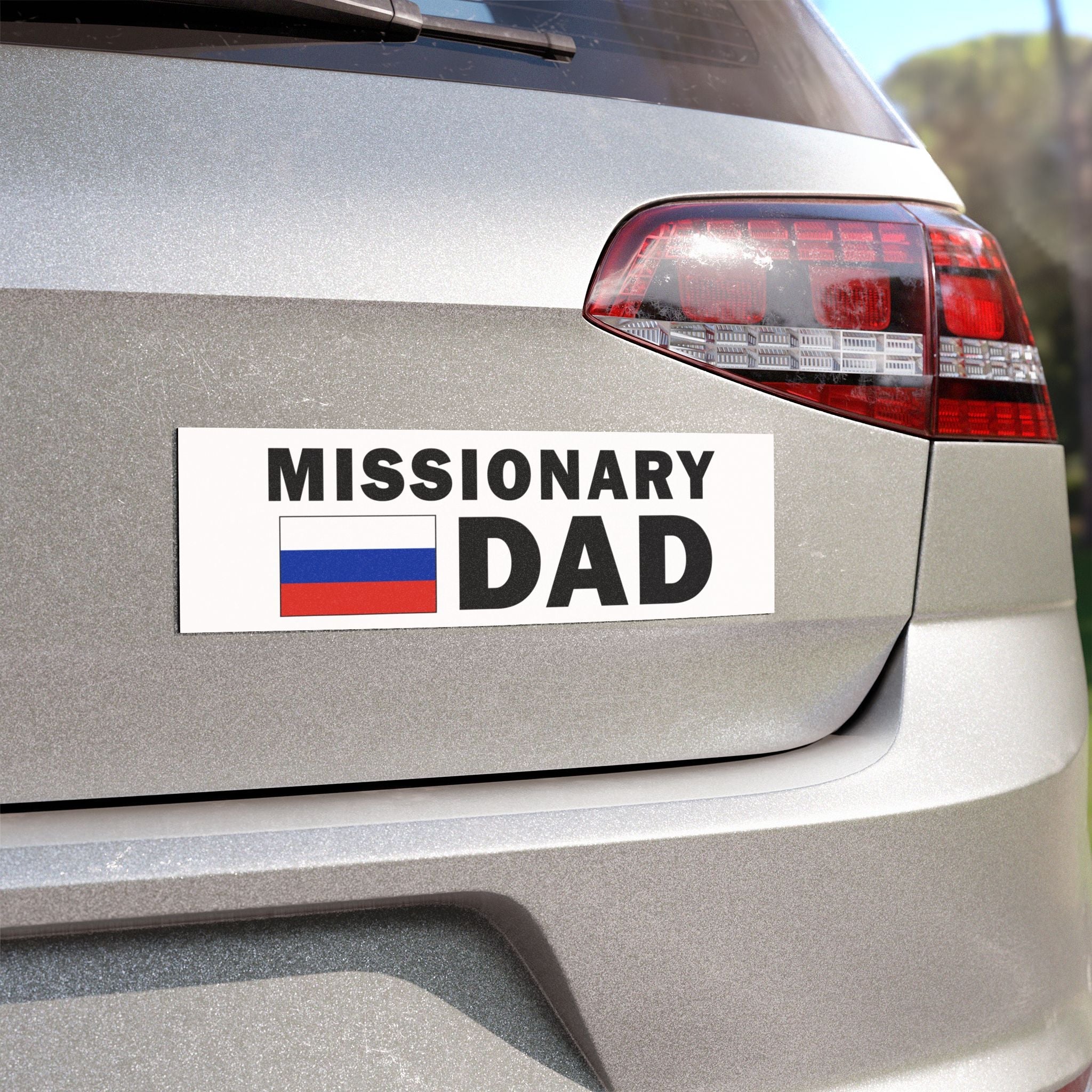 Missionary DAD Flag of Russia Magnetic Bumper Sticker - Latter-Day Saint LDS Missionary Gift - Book of Mormon