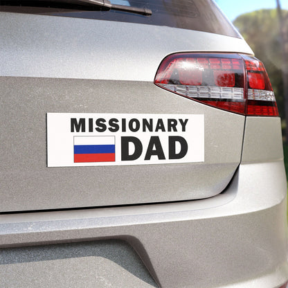 Missionary DAD Flag of Russia Magnetic Bumper Sticker - Latter-Day Saint LDS Missionary Gift - Book of Mormon