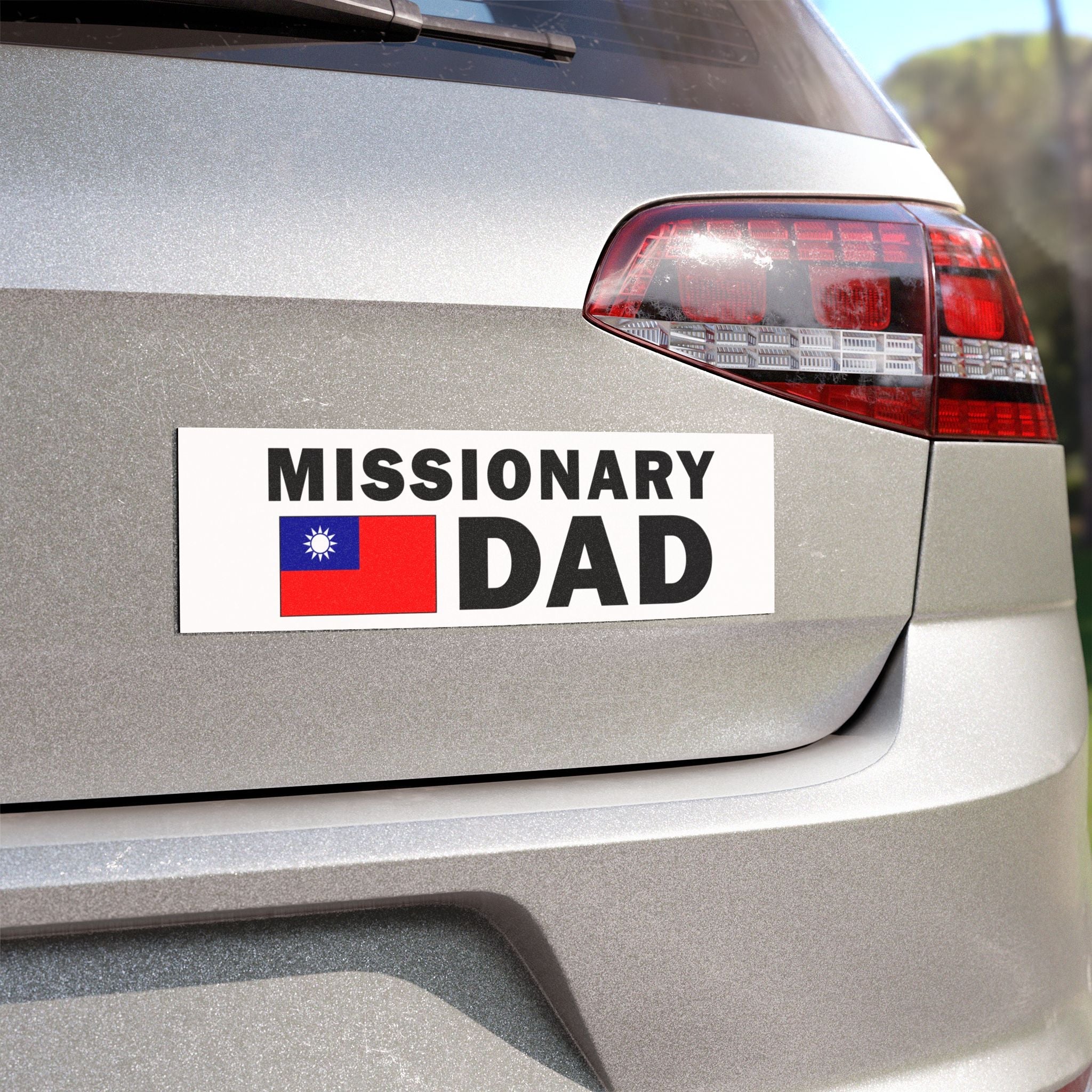 Missionary DAD Flag of Taiwan Magnetic Bumper Sticker - Latter-Day Saint LDS Missionary Gift - Book of Mormon