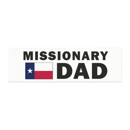 Missionary DAD Flag of Texas Magnetic Bumper Sticker - Latter-Day Saint LDS Missionary Gift - Book of Mormon