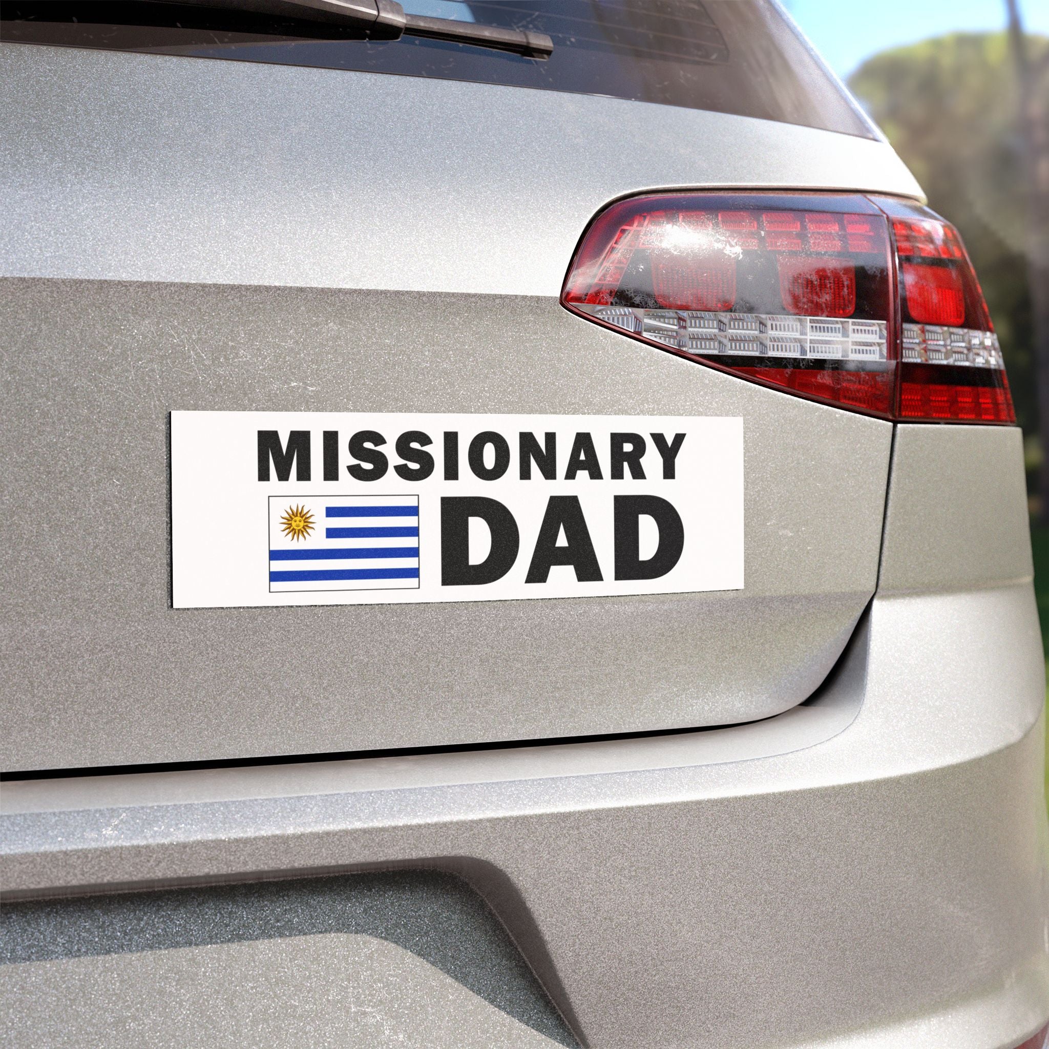 Missionary DAD Flag of Uruguay Magnetic Bumper Sticker - Latter-Day Saint LDS Missionary Gift - Book of Mormon