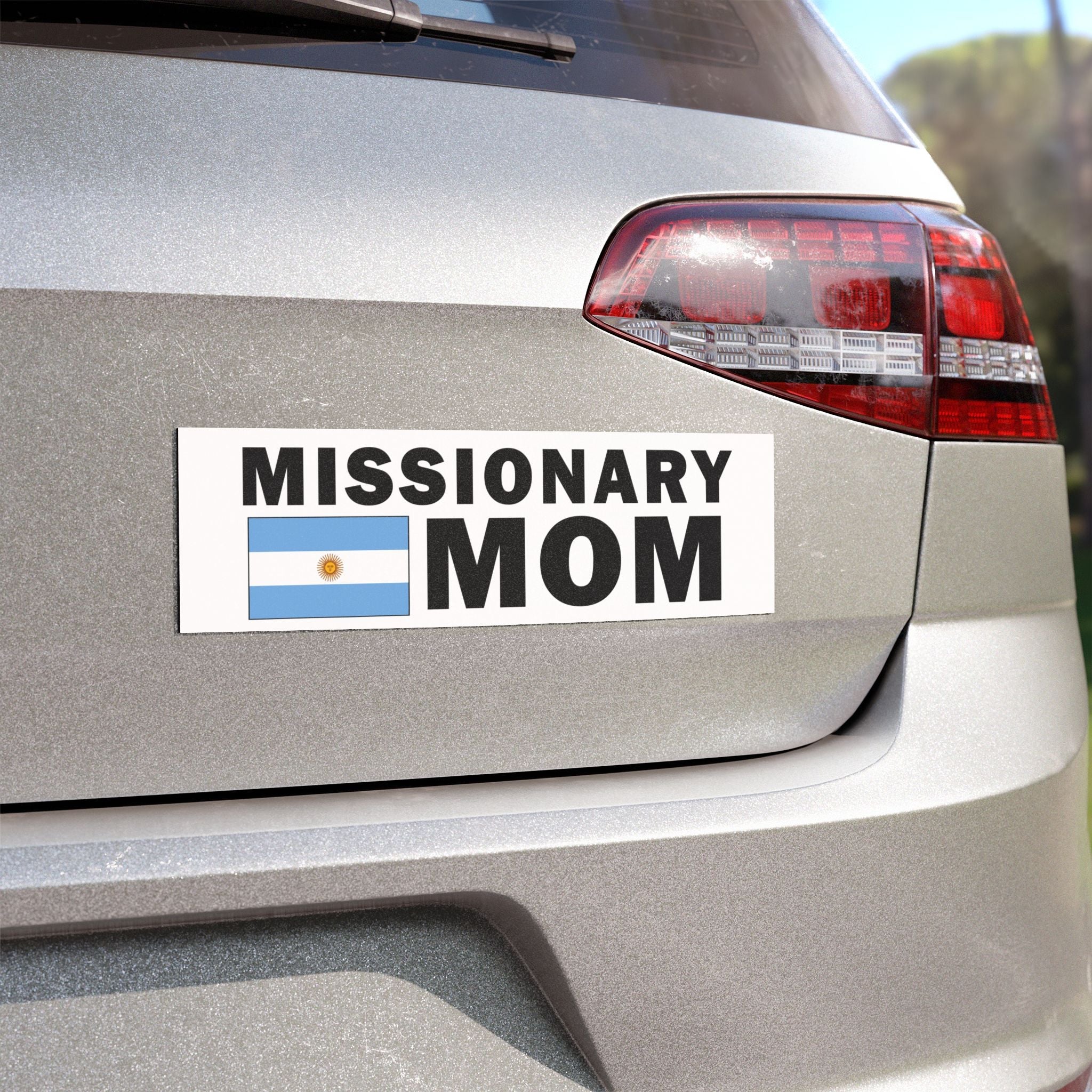 Missionary MOM Flag of Argentina Magnetic Bumper Sticker - Latter-Day Saint LDS Missionary Gift - Book of Mormon